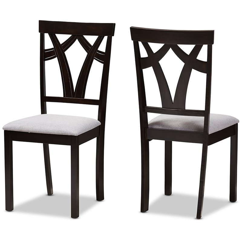 Bowery Hill 5 Piece Dining Set in Gray and Dark Brown