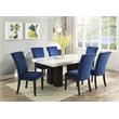 Bowery Hill Marble Blue Dining Set Rectangular Spacious 70