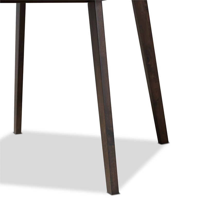 Bowery Hill Upholstered Dark Oak 5-Piece Wood Dining Set in Beige
