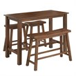 Bowery Hill Farmhouse Rubber Wood Pub Set in Chestnut Wire-Brush