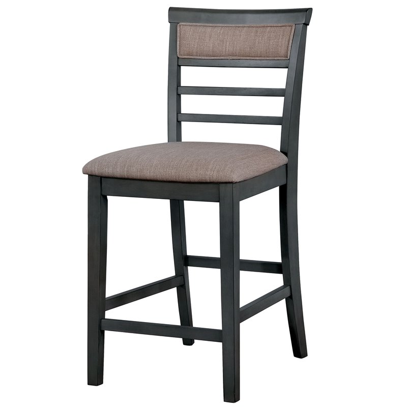 Bowery Hill Wood 7 Piece Counter Height Set in Weathered Gray