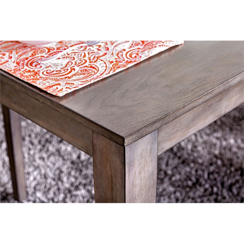 Bowery Hill Wood 7 Piece Counter Height Set in Weathered Gray