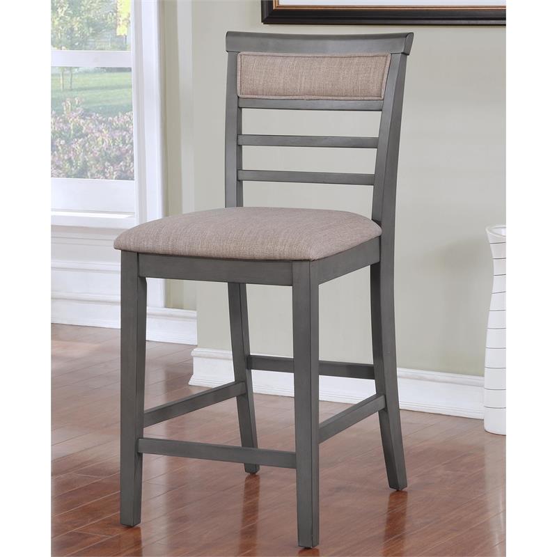 Bowery Hill Wood 7 Piece Counter Height Set in Weathered Gray