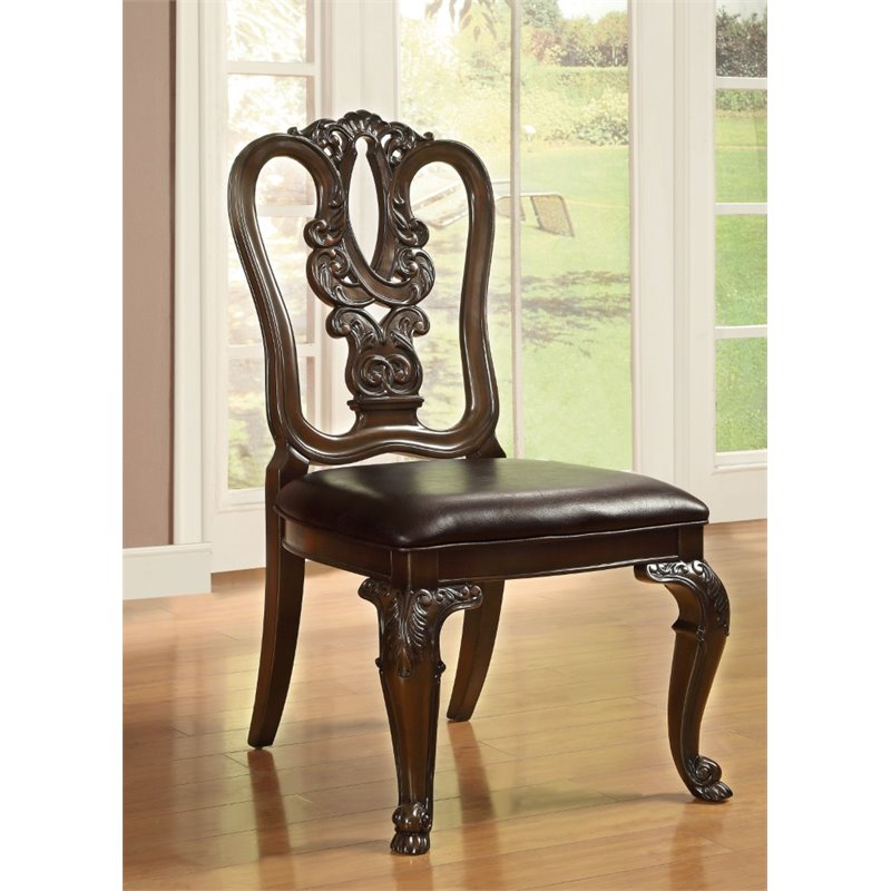 Bowery Hill Wood Brown Dining Set Round Premium Upholstered 60