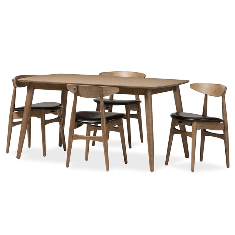 Bowery Hill 5 Piece Dining Set in Light Brown