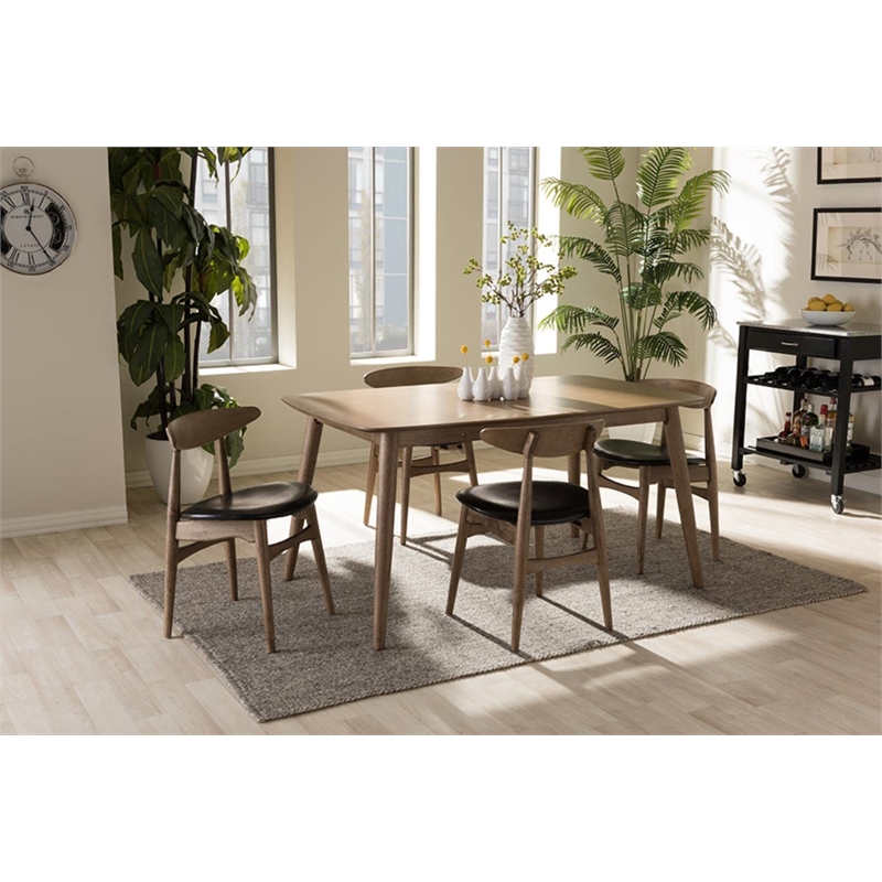 Bowery Hill 5 Piece Dining Set in Light Brown
