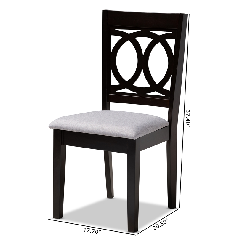 Bowery Hill Rubberwood Espresso Brown Dining Chairs Set of 4 Unassembled