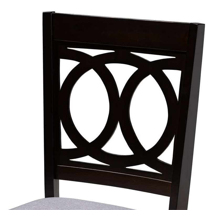 Bowery Hill Rubberwood Espresso Brown Dining Chairs Set of 4 Unassembled