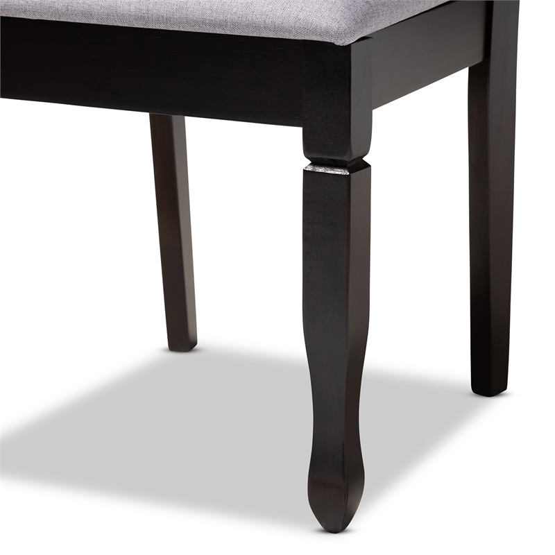 Bowery Hill Fabric and Wood Dining Chairs in Gray and Brown (Set of 4)