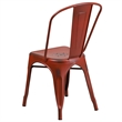 Bowery Hill Metal Curved Slat Back Dining Side Chair in Distressed Kelly Red