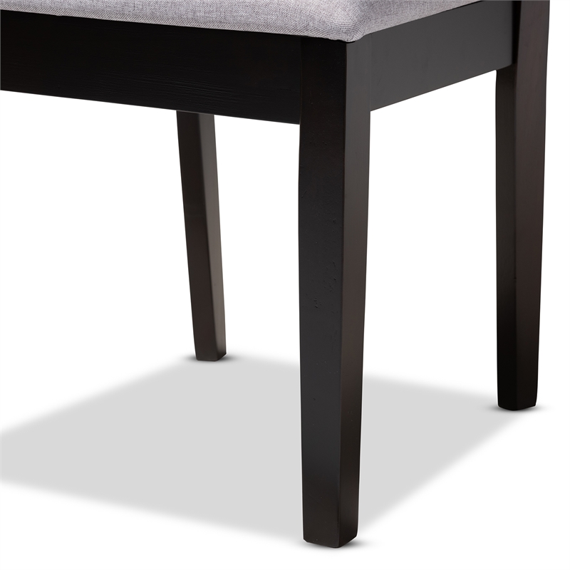 Bowery Hill Fabric and Wood Dining Chairs in Gray and Brown (Set of 4)