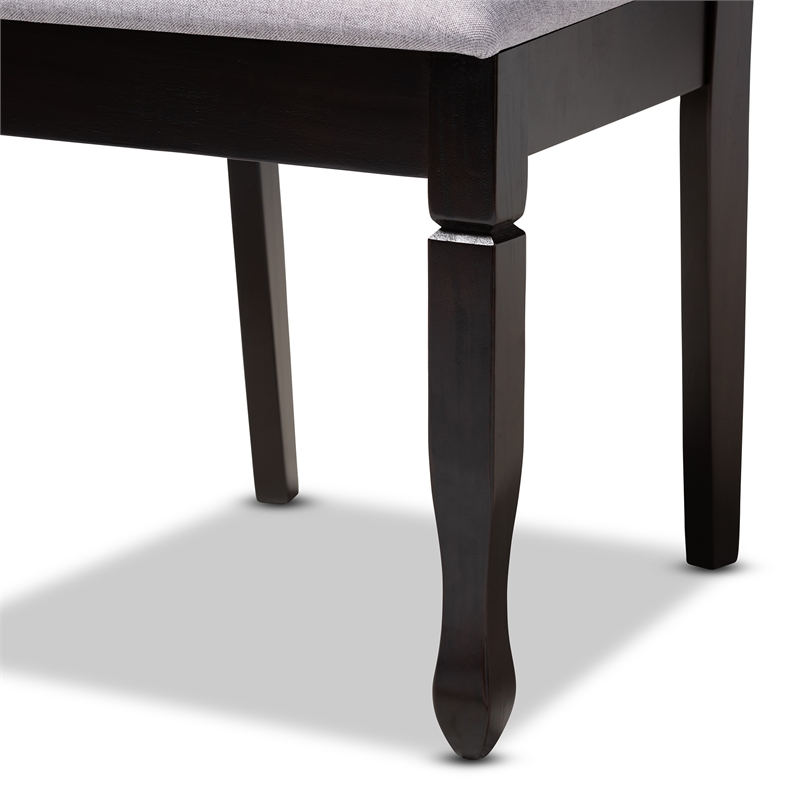 Bowery Hill Fabric and Wood Dining Chairs in Gray and Brown (Set of 4)