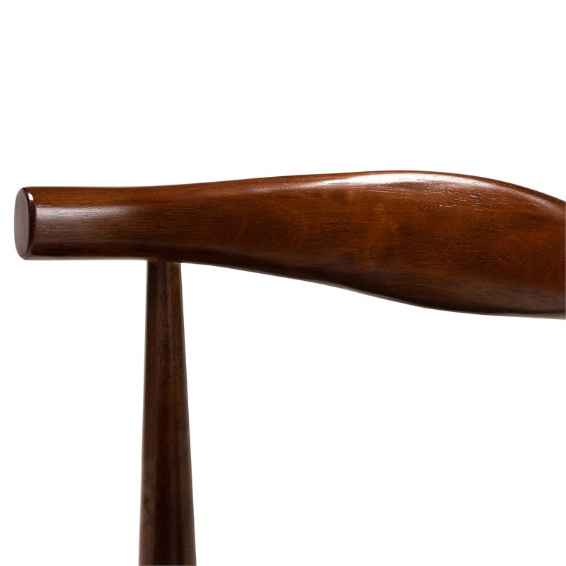 Bowery Hill 17.9'' Mid-Century Wood Dining Chair in Brown/Black (Set of 2)