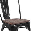 Bowery Hill Metal Stackable Dining Side Chair in Black