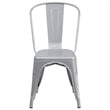 Bowery Hill Metal Stackable Dining Side Chair in Silver