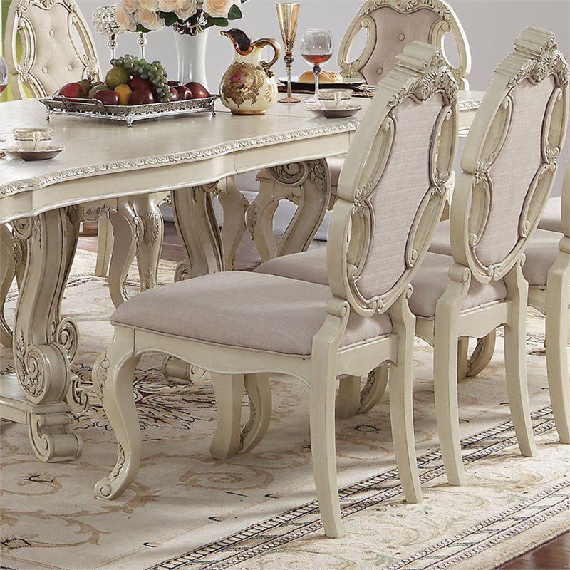 Bowery Hill Dining Side Chair in Gray and Antique White (Set of 2)