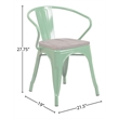 Bowery Hill Metal Dining Arm Chair in Green