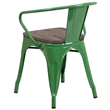Bowery Hill Metal Dining Arm Chair in Green