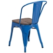 Bowery Hill Metal Stackable Dining Side Chair in Blue