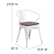 Bowery Hill Metal Dining Arm Chair in White