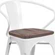 Bowery Hill Metal Dining Arm Chair in White