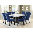 Bowery Hill Velvet Hardwood Blue Dining Chair Rectangular 41