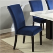 Bowery Hill Velvet Hardwood Blue Dining Chair Rectangular 41