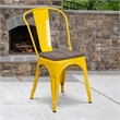 Bowery Hill Metal Stackable Dining Side Chair in Yellow