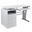 Bowery Hill 3-Drawers Pedestal Computer Desk in White
