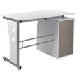 Bowery Hill 3-Drawers Pedestal Computer Desk in White
