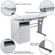 Bowery Hill 3-Drawers Pedestal Computer Desk in White
