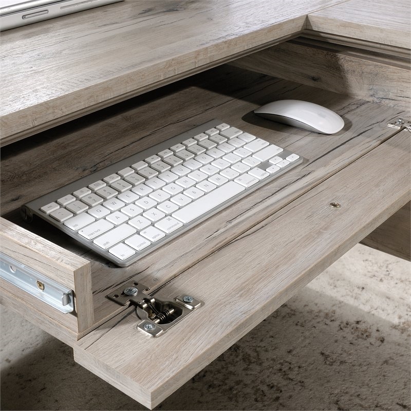 Bowery Hill Engineered Wood Split Oak Computer Desk L-Shaped 68.74