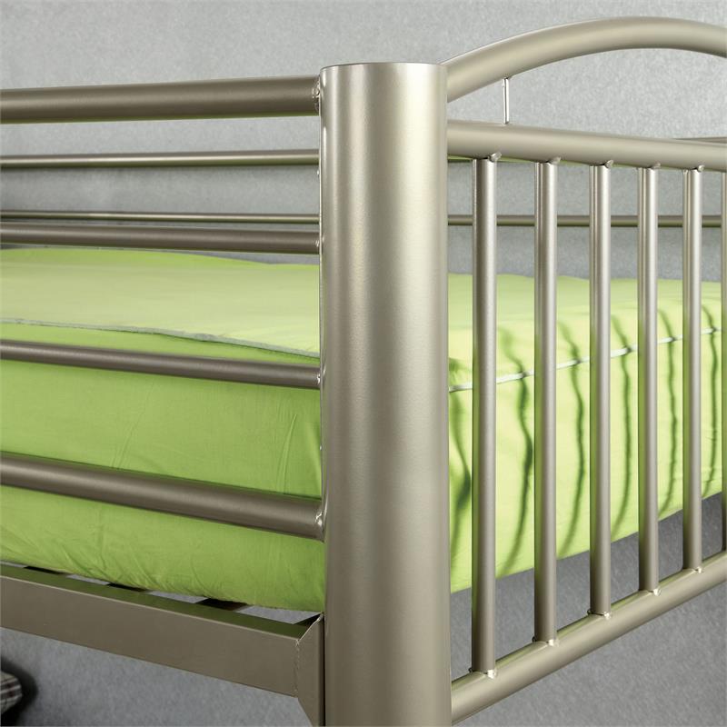 Bowery Hill Contemporary Metal Twin Over Full Bunk Bed in Gold