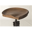 Bowery Hill Wooden Distressed Walnut Bar Stool Adjustable Swivel Backless Unassembled