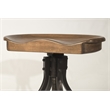 Bowery Hill Wooden Distressed Walnut Bar Stool Adjustable Swivel Backless Unassembled