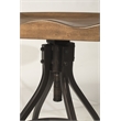 Bowery Hill Wooden Distressed Walnut Bar Stool Adjustable Swivel Backless Unassembled