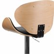 Bowery Hill Adjustable Adjustable Faux Leather Bar Stool In Black and Beech