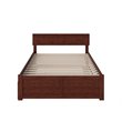 Bowery Hill Full Wood Platform Bed with Footboard and Full Trundle in Walnut