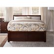 Bowery Hill Full Wood Platform Bed with Footboard and Full Trundle in Walnut