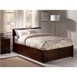 Bowery Hill Full Wood Platform Bed with Footboard and Full Trundle in Walnut
