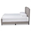 Bowery Hill Transitional Button Tufted Fabric King Size Panel Bed in Gray