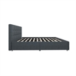 Bowery Hill Mid-Century Button Tufted Fabric Full Storage Platform Bed in Blue