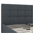 Bowery Hill Mid-Century Button Tufted Fabric Full Storage Platform Bed in Blue