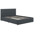 Bowery Hill Mid-Century Button Tufted Fabric Full Storage Platform Bed in Blue