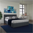 Bowery Hill Tufted Queen Storage Platform Bed in Blue