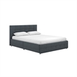 Bowery Hill Tufted Queen Storage Platform Bed in Blue