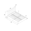 Bowery Hill Modern Fabric Upholstered Queen Bed with Storage Drawers in Gray