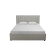 Bowery Hill Modern Fabric Upholstered Queen Bed with Storage Drawers in Gray