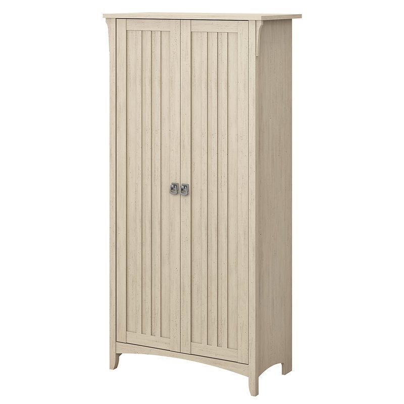 Bowery Hill Furniture Salinas Bathroom Storage Cabinet in Antique White