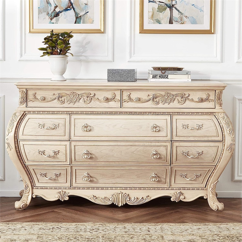 Bowery Hill 11 Drawers Dresser in Antique White